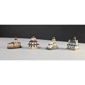 The Lenox Lot of 4 Mini Lighthouse Thimbles American Lighthouse Collection B5